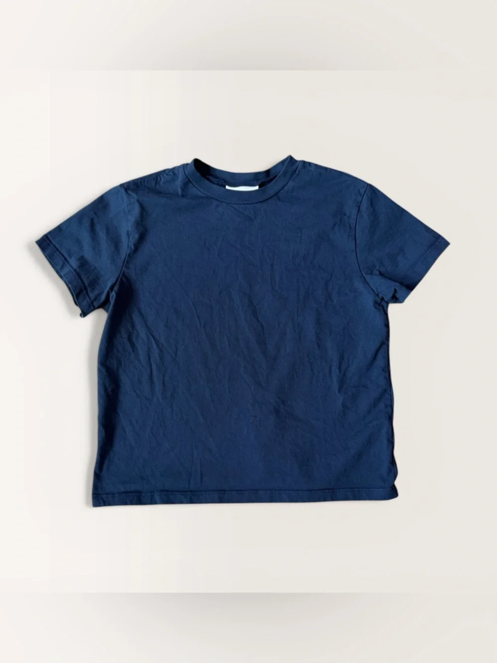 Reformation Rowan Crew Tee Midnight Blue Boxy Cotton Top S - Picture 2 of 5
